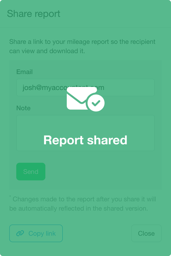 Report shared confirmation