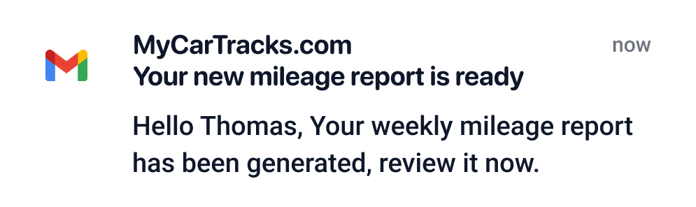 New report email notification