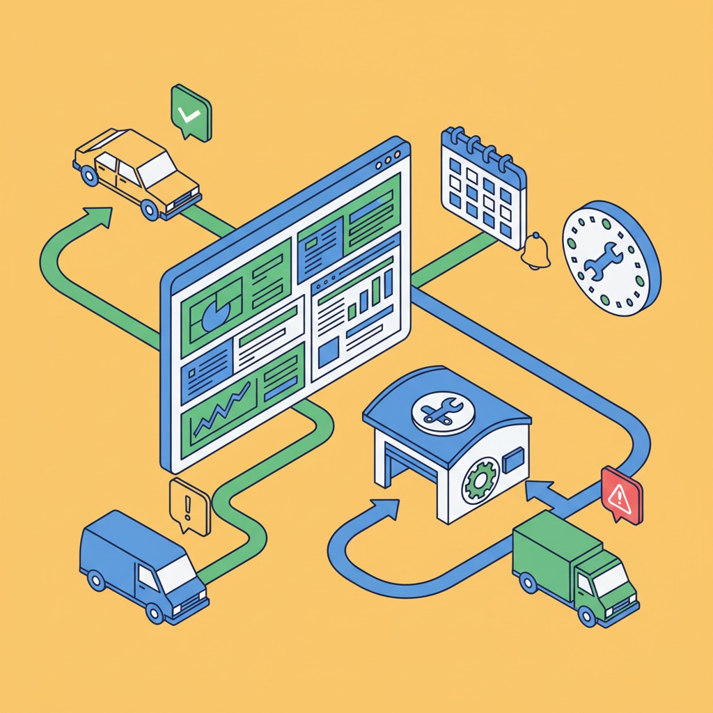 Preventative maintenance scheduling workflow in MyCarTracks.
