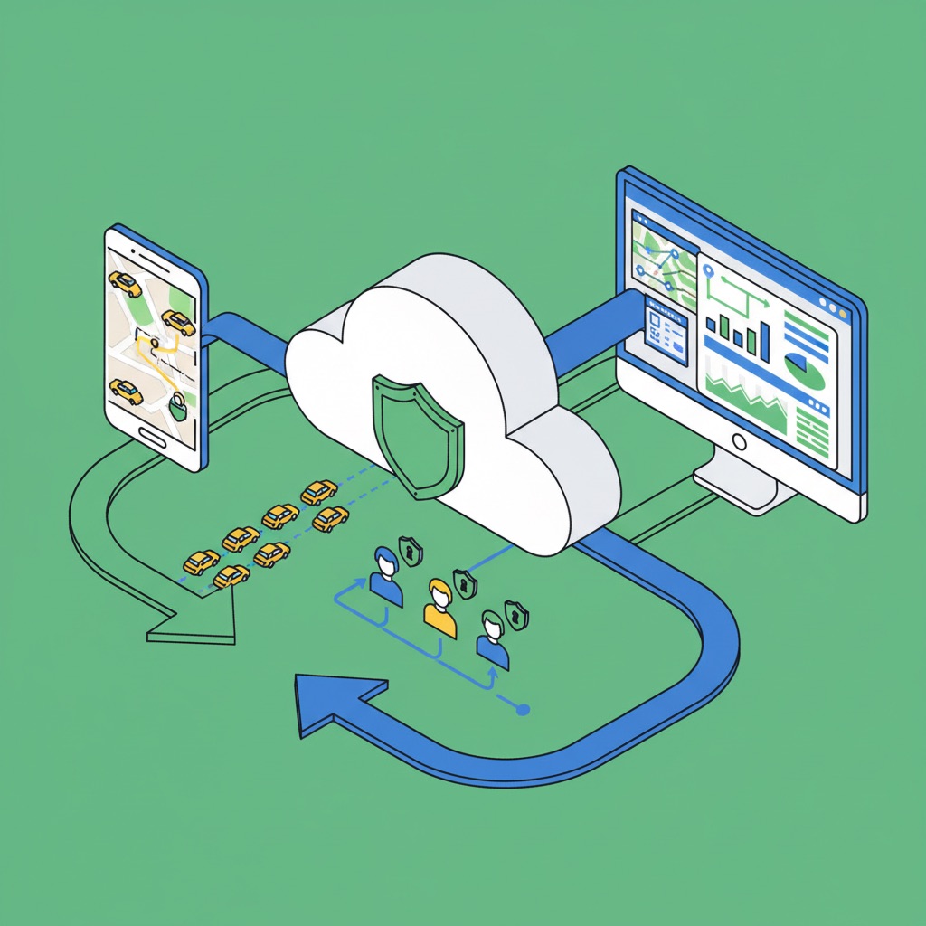 Secure cloud storage illustration in MyCarTracks.