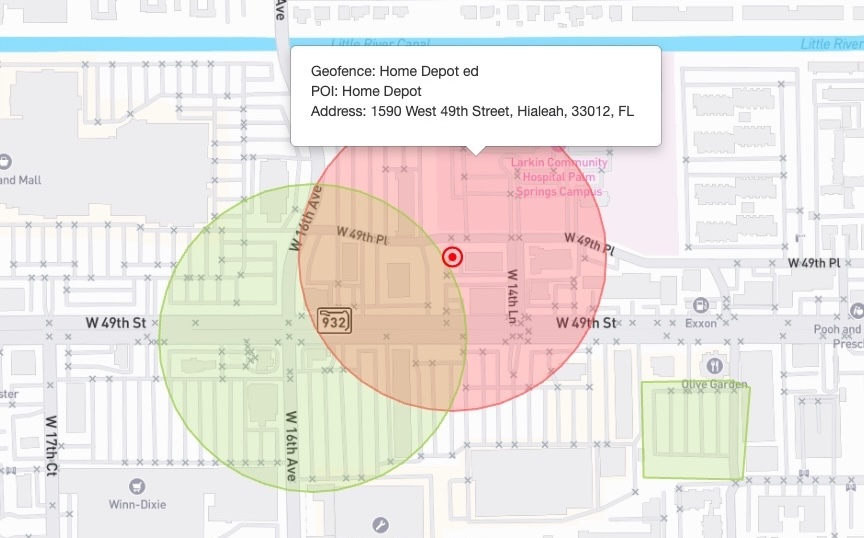 Geofences and alerts interface showing location-based fleet control