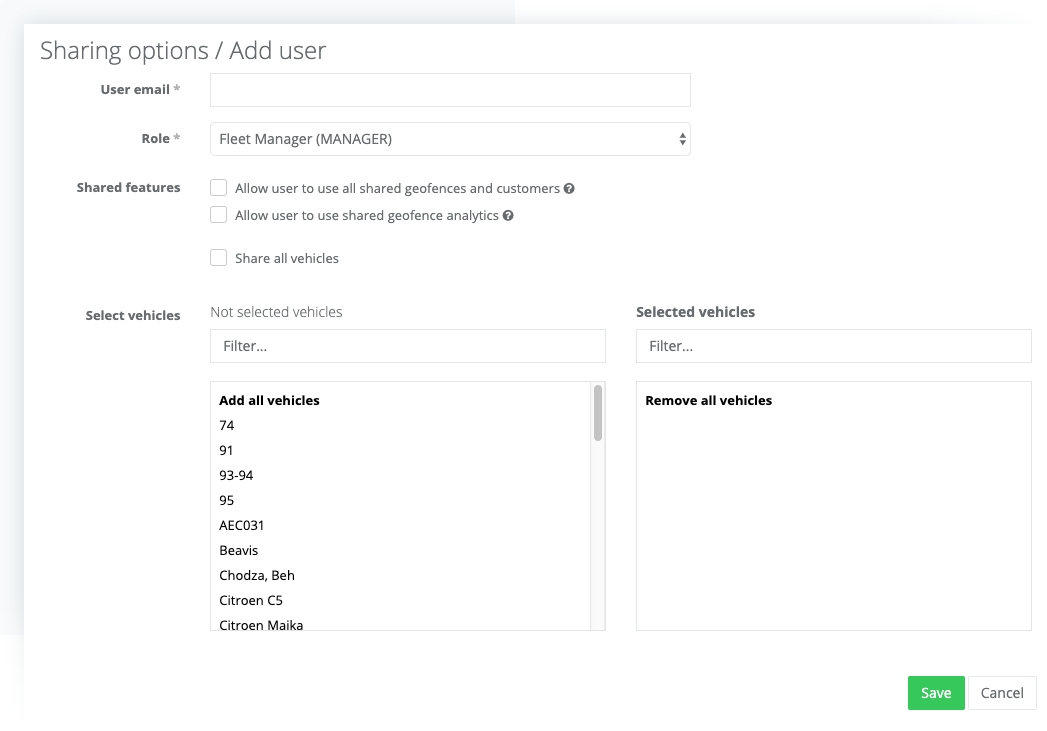 Users and roles with plan sharing